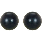 14K White  8 mm Cultured Black Akoya Pearl Earrings